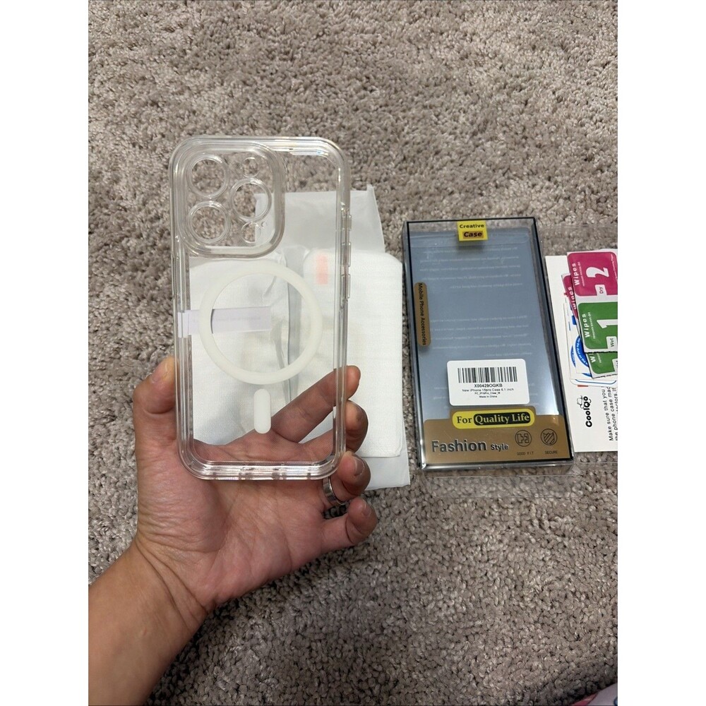 Clear Magnetic Case for iPhone 15 Pro - MagSafe Cover with 2x Screen Protectors